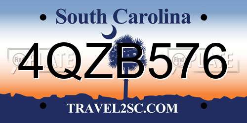 4QZB576 South Carolina License Plate