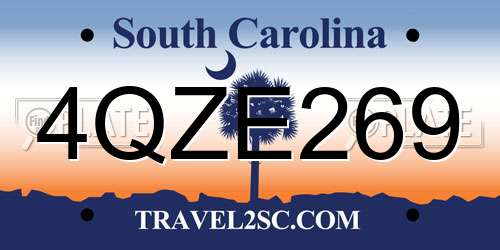 4QZE269 South Carolina License Plate