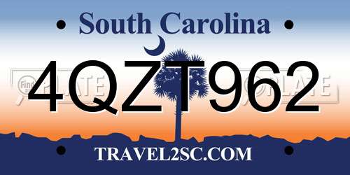 4QZT962 South Carolina License Plate