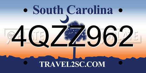 4QZZ962 South Carolina License Plate
