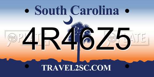4R46Z5 South Carolina License Plate