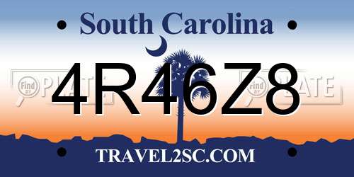 4R46Z8 South Carolina License Plate