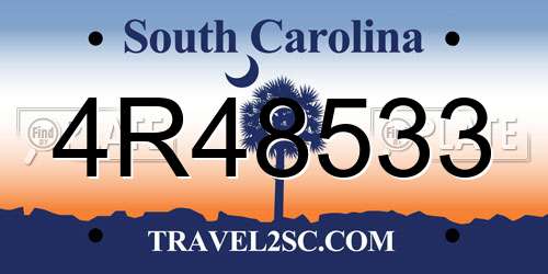 4R48533 South Carolina License Plate