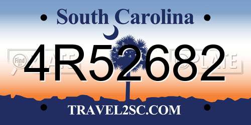4R52682 South Carolina License Plate