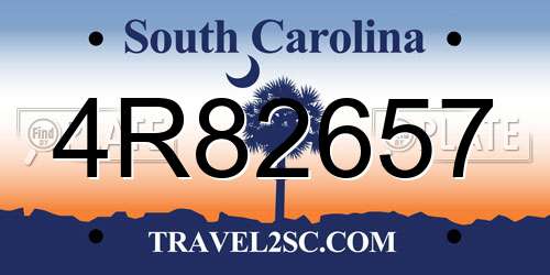 4R82657 South Carolina License Plate
