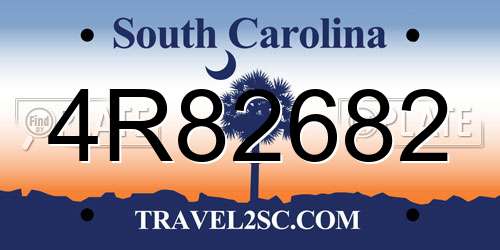 4R82682 South Carolina License Plate