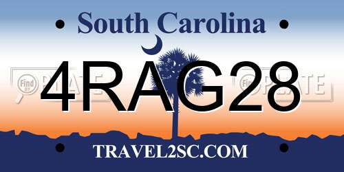 4RAG28 South Carolina License Plate
