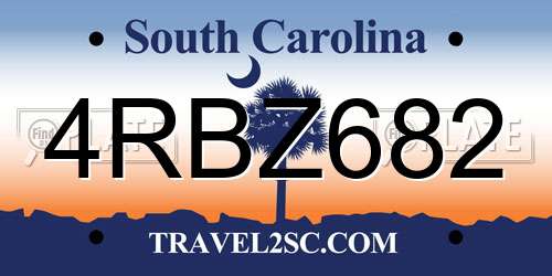 4RBZ682 South Carolina License Plate