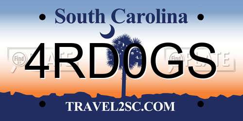 4RD0GS South Carolina License Plate