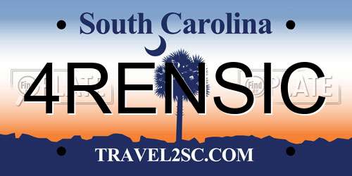 4RENSIC South Carolina License Plate