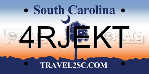 4RJEKT South Carolina License Plate