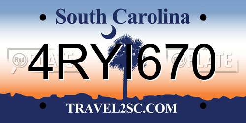 4RYI670 South Carolina License Plate