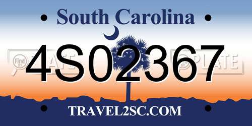 4S02367 South Carolina License Plate