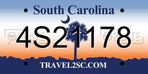 4S21178 South Carolina License Plate
