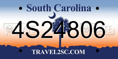 4S24806 South Carolina License Plate
