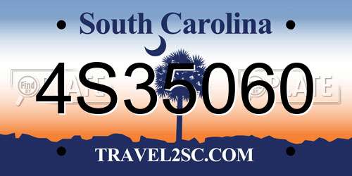 4S35060 South Carolina License Plate