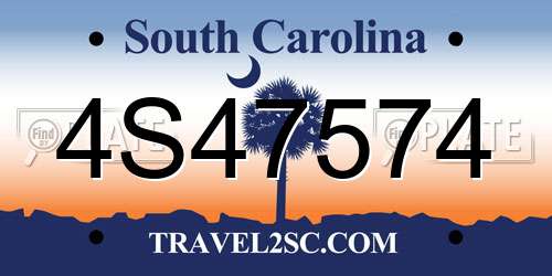 4S47574 South Carolina License Plate