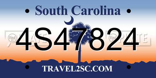 4S47824 South Carolina License Plate