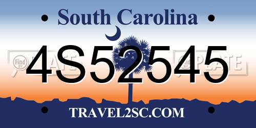 4S52545 South Carolina License Plate