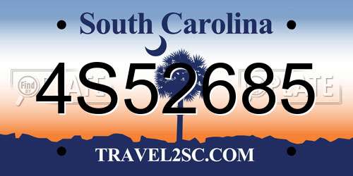 4S52685 South Carolina License Plate