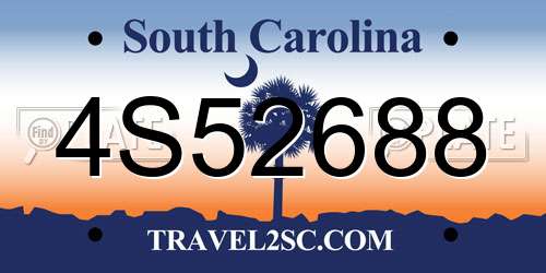 4S52688 South Carolina License Plate