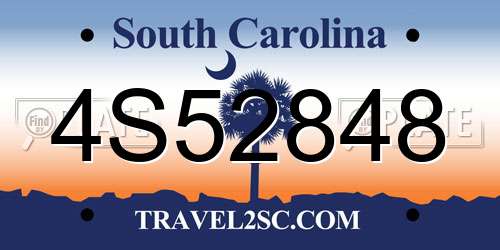 4S52848 South Carolina License Plate