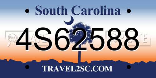 4S62588 South Carolina License Plate
