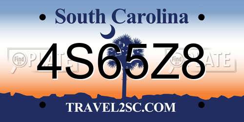 4S65Z8 South Carolina License Plate