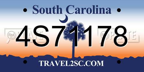 4S71178 South Carolina License Plate