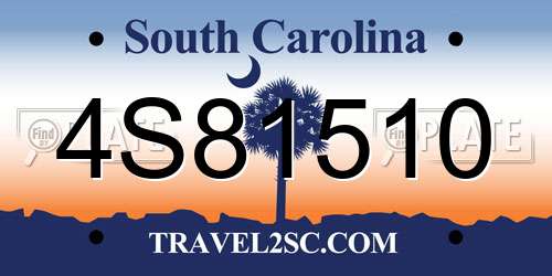 4S81510 South Carolina License Plate
