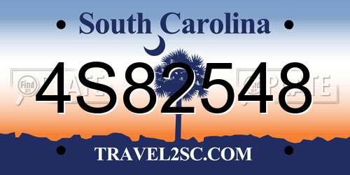 4S82548 South Carolina License Plate