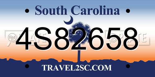 4S82658 South Carolina License Plate