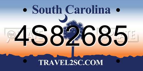 4S82685 South Carolina License Plate