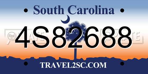 4S82688 South Carolina License Plate