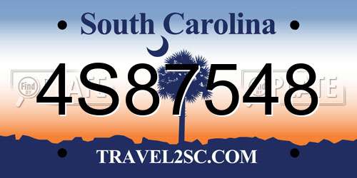 4S87548 South Carolina License Plate