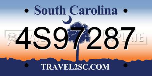 4S97287 South Carolina License Plate