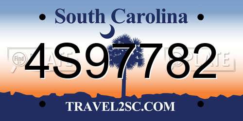 4S97782 South Carolina License Plate