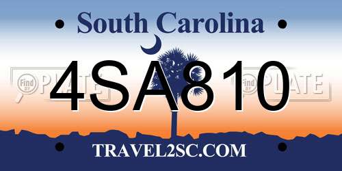 4SA810 South Carolina License Plate