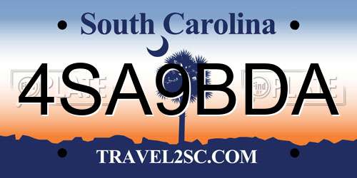 4SA9BDA South Carolina License Plate