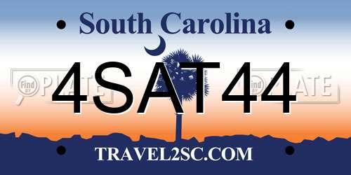 4SAT44 South Carolina License Plate