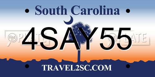 4SAY55 South Carolina License Plate