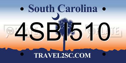 4SBI510 South Carolina License Plate