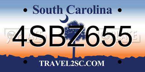 4SBZ655 South Carolina License Plate
