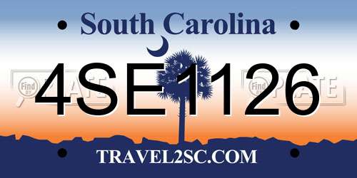 4SE1126 South Carolina License Plate