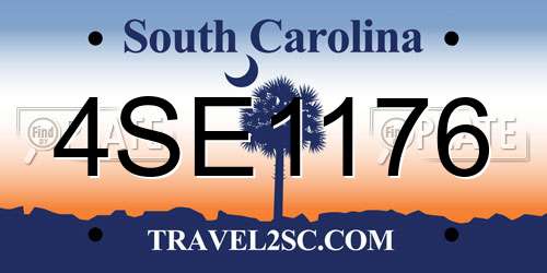 4SE1176 South Carolina License Plate
