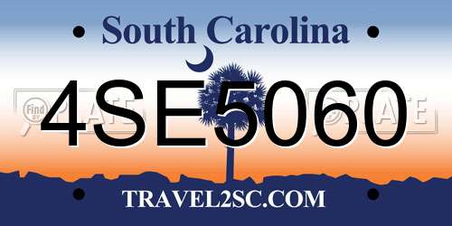 4SE5060 South Carolina License Plate