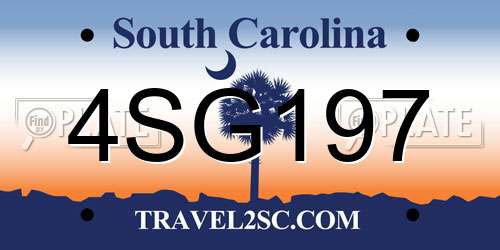 4SG197 South Carolina License Plate