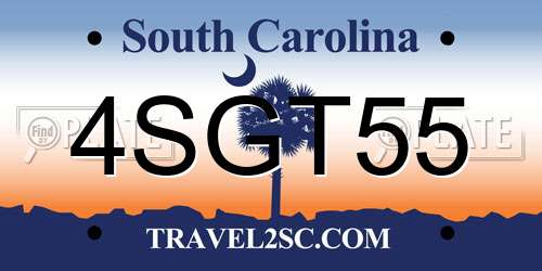 4SGT55 South Carolina License Plate