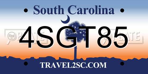 4SGT85 South Carolina License Plate