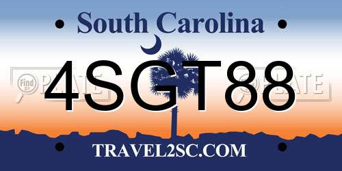 4SGT88 South Carolina License Plate